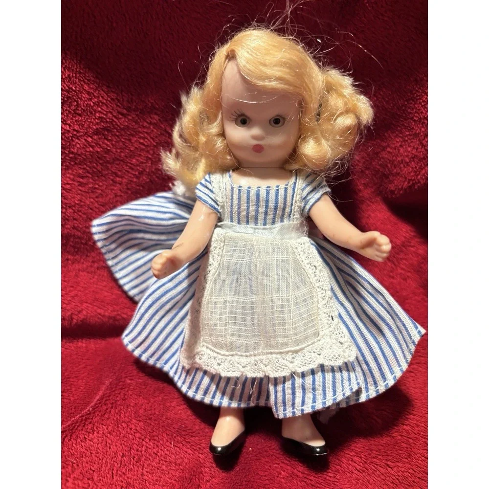 VTG Alice In Wonderland Madame Alexander Kins Striped Blue Dress Apron Headband